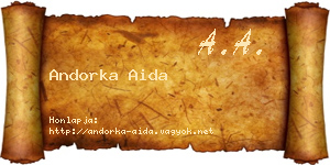 Andorka Aida névjegykártya